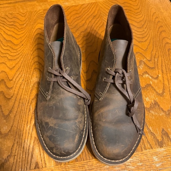 Clarks Men\'s Heritage Stitch Down Chukka Boots in Brown Sz 10.5 Leather Upper main image 4
